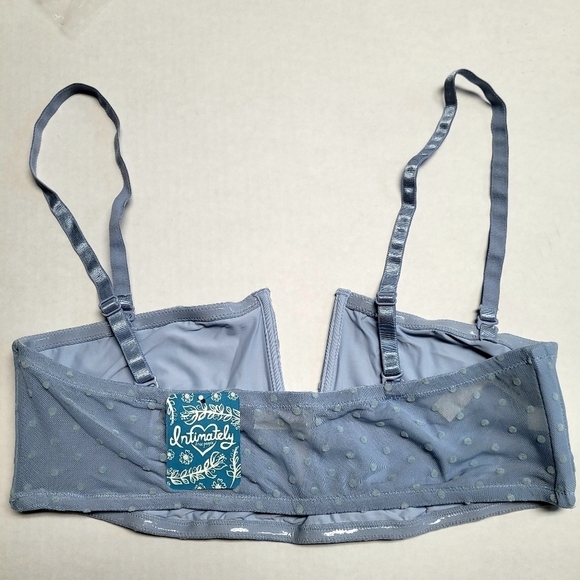 Intimately Free People Sierra Light Blue Swiss Dot Mesh V-neck Bandeau - Picture 5 of 8